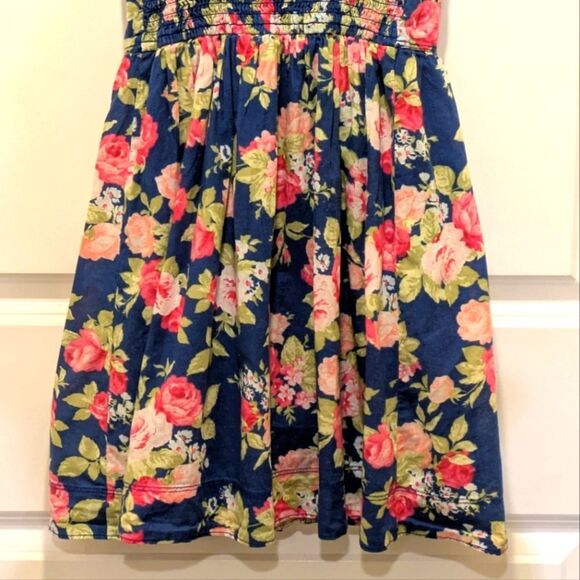 3/$30 Y2K Abercrombie & Fitch XS Floral Cotton Button Front Ruffle Dress - Picture 5 of 5